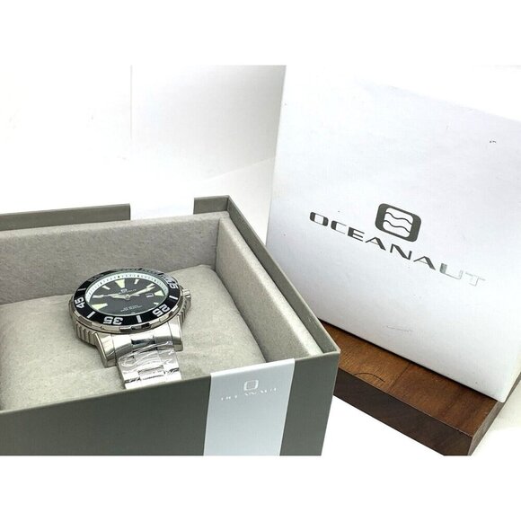 Oceanaut Men's Watch OC02911 Marletta Quartz Black Dial Silver Steel 48mm - Picture 3 of 15